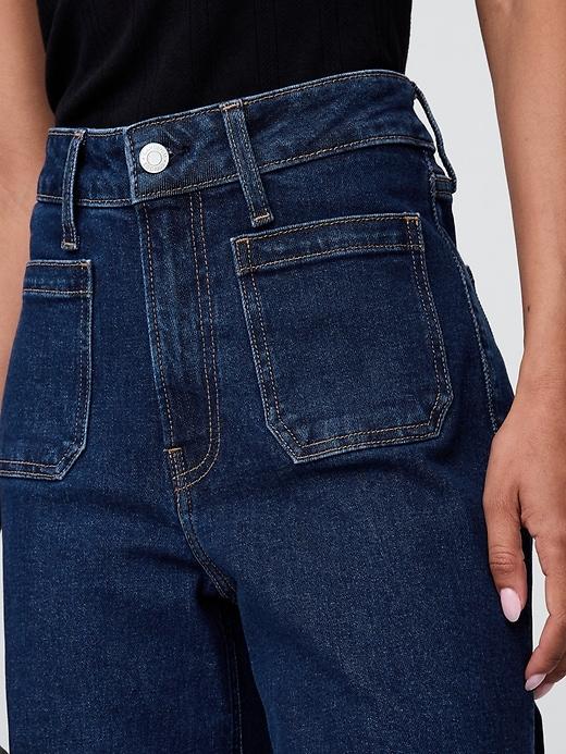 Curvy High Rise Stride Wide-Leg Ankle Jeans Product Image