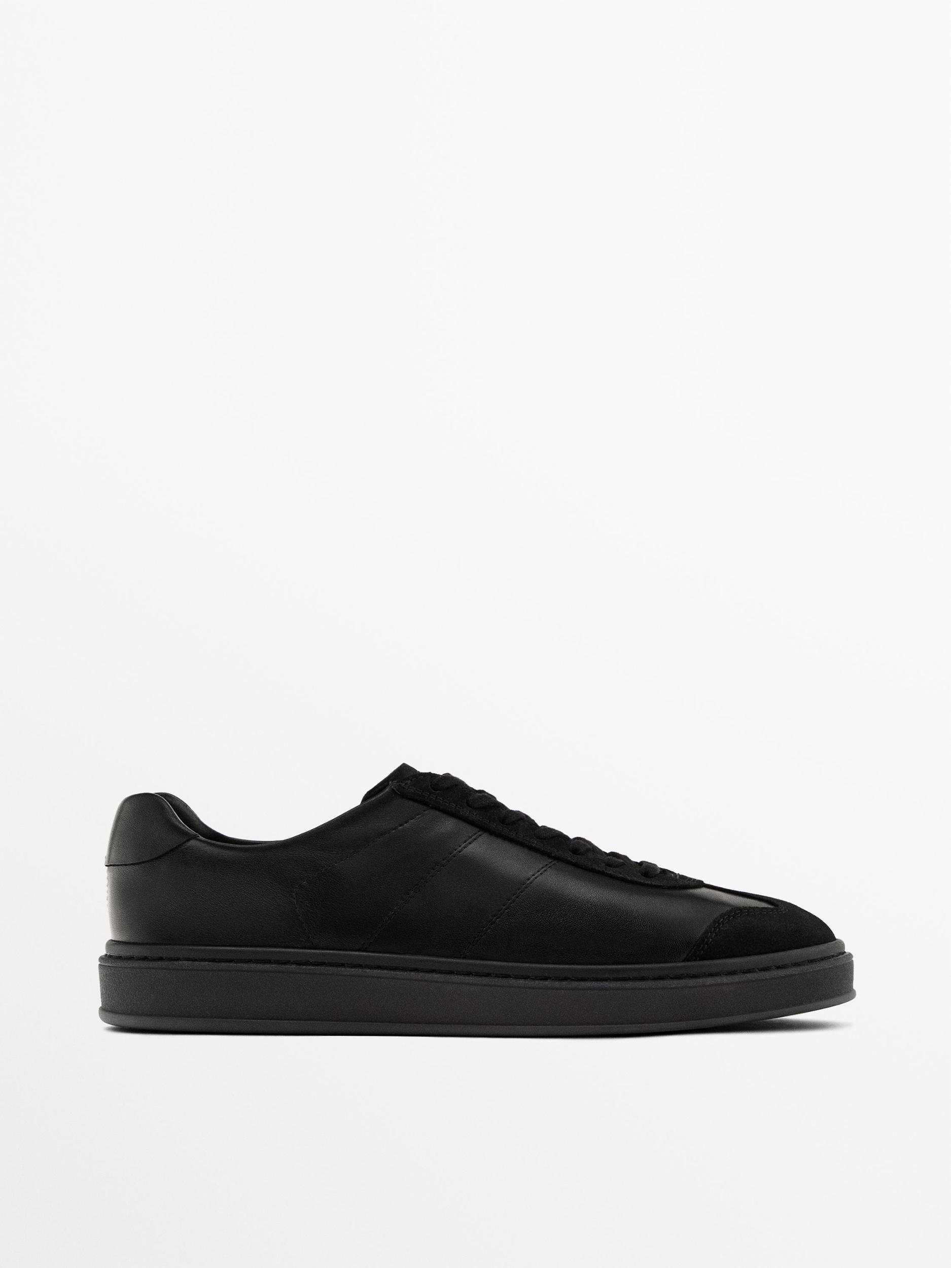 Contrast leather trainers Product Image