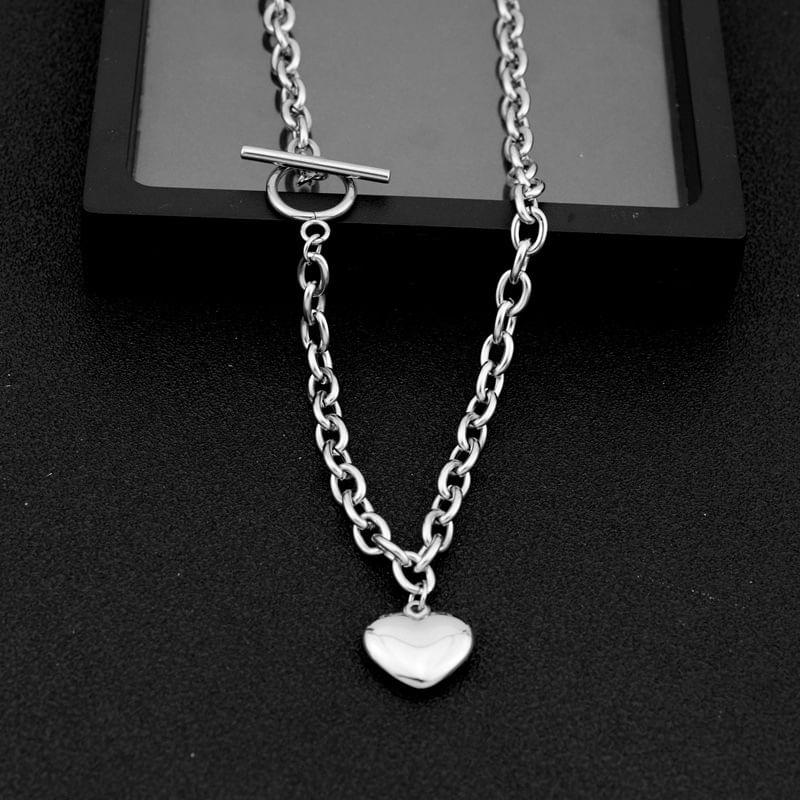 Heart Pendant Toggle Necklace Product Image
