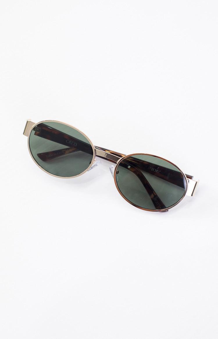 Otra Eyewear Echo Gold Tortoiseshell Round Sunglasses Product Image