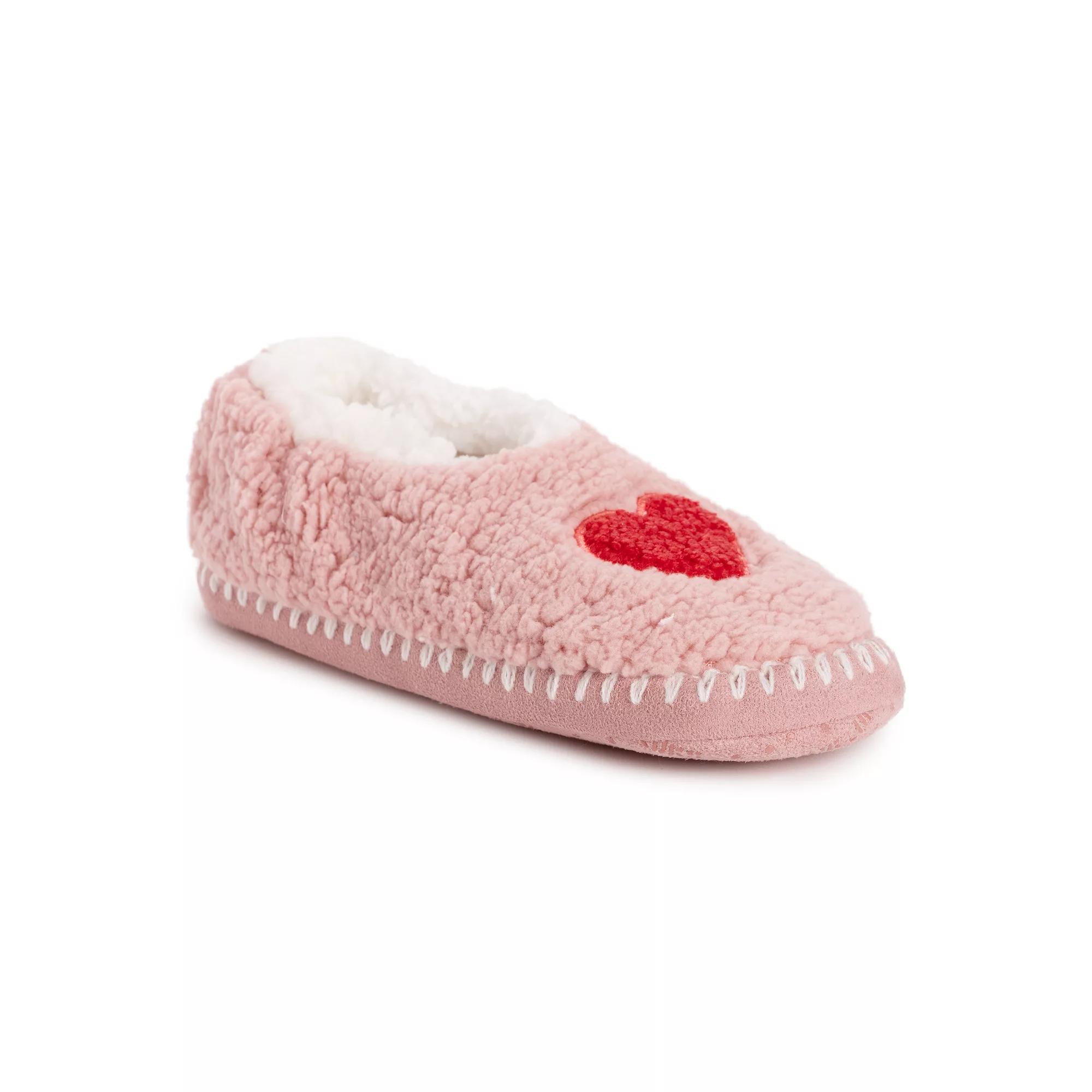 MUK LUKS Sherpa Smiley Women's Ballet Flat Slippers,  Product Image