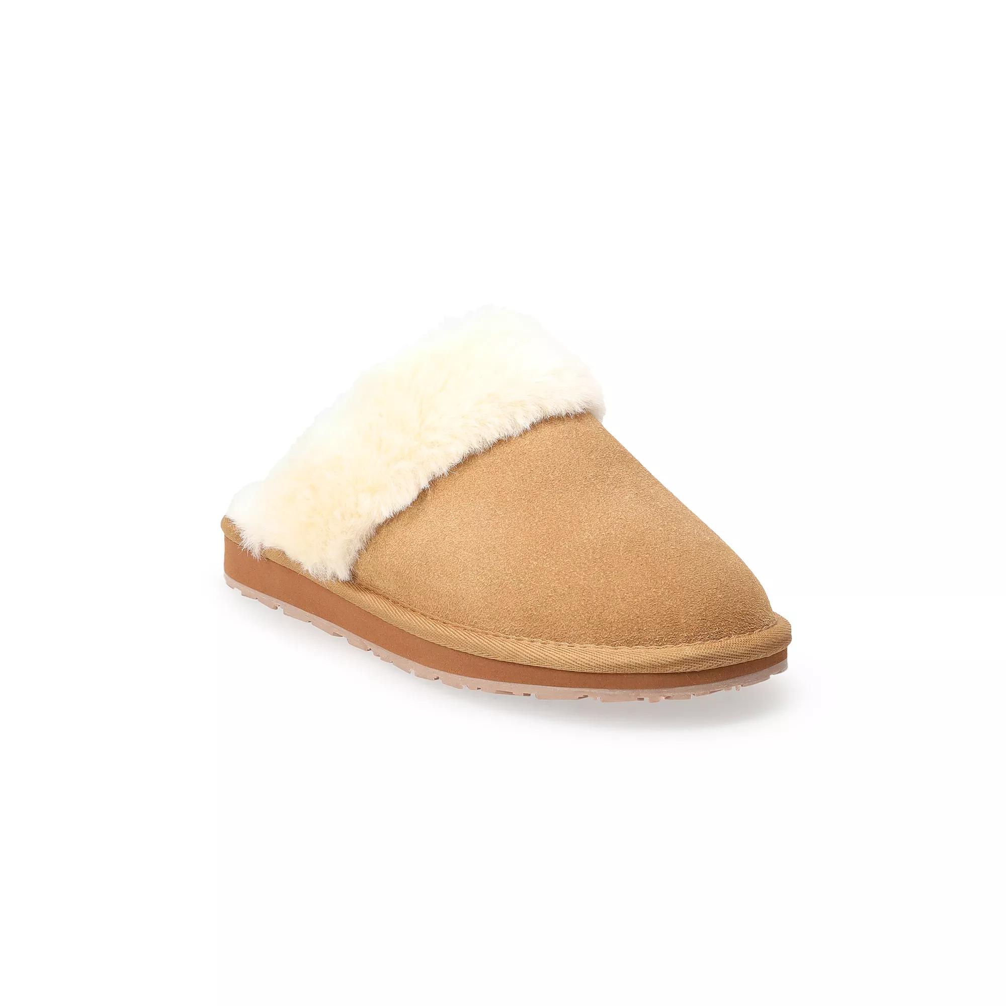 Women's Clarks® Faux Fur Suede Scuff Slippers, Size: 5 Product Image