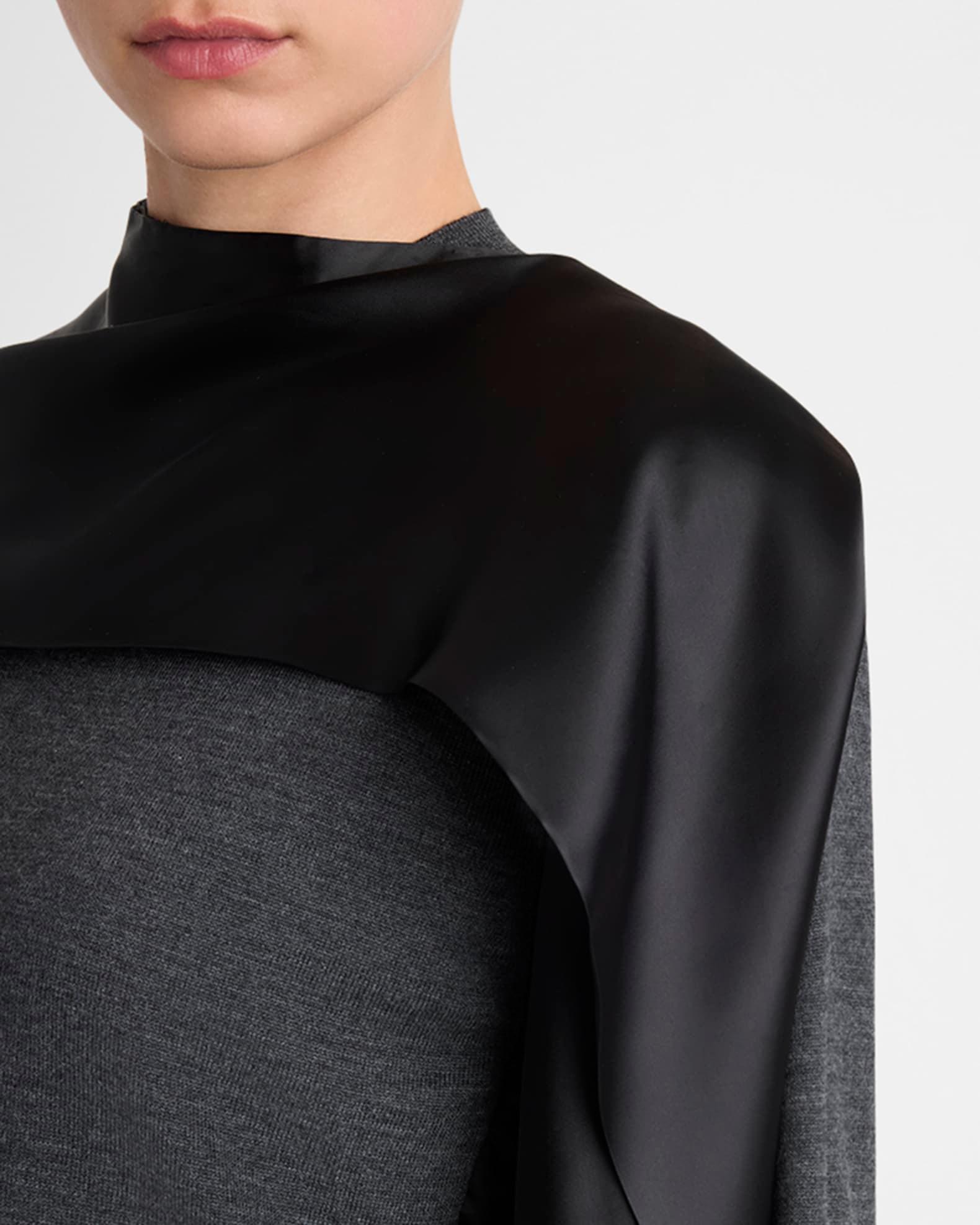 Satin Scarf Wool Sweater Product Image