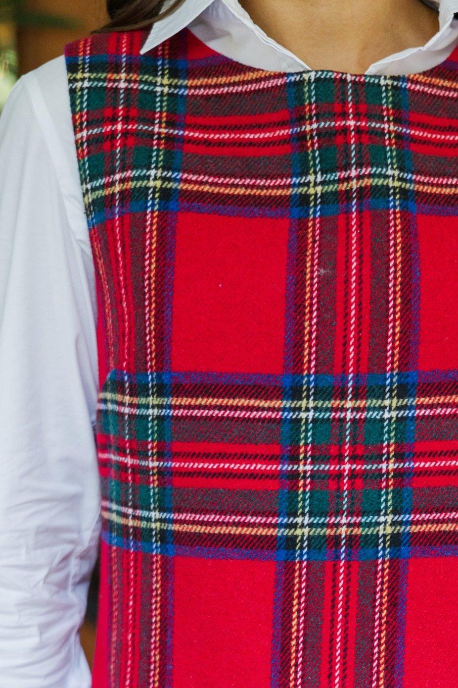 Remember You Well Red Plaid Dress Female Product Image