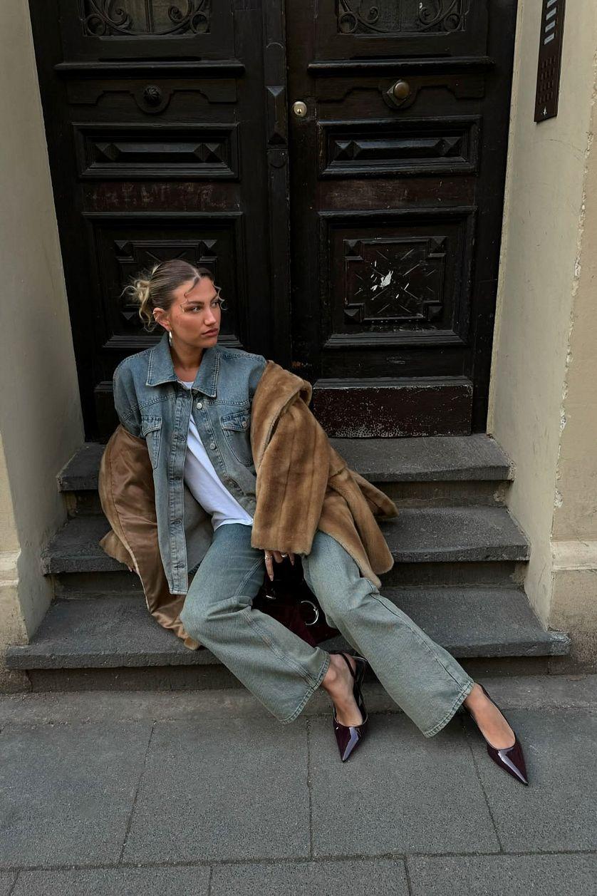 Wide Mid Waist Washed Out Denim Product Image