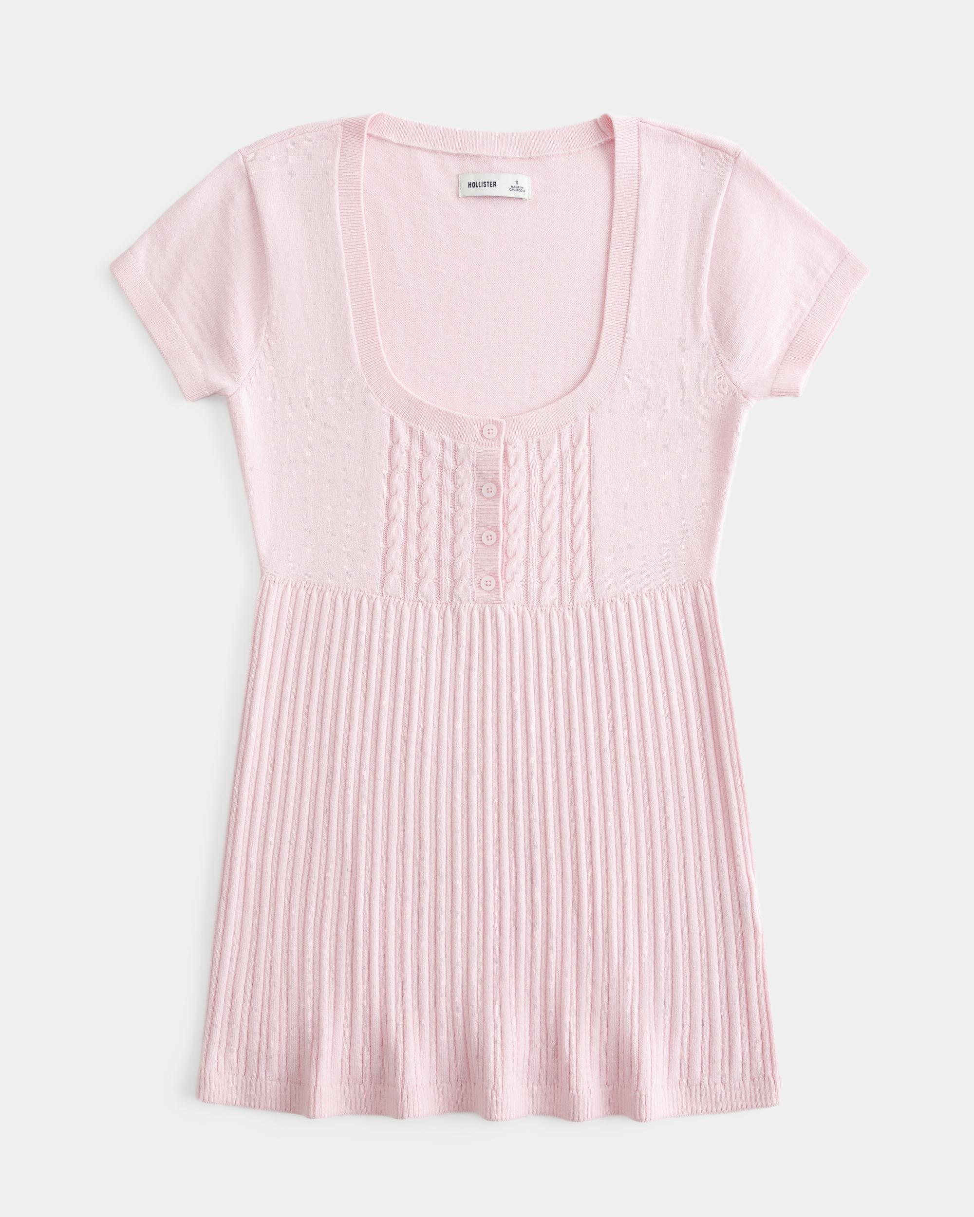 Short-Sleeve Henley Babydoll Top Product Image