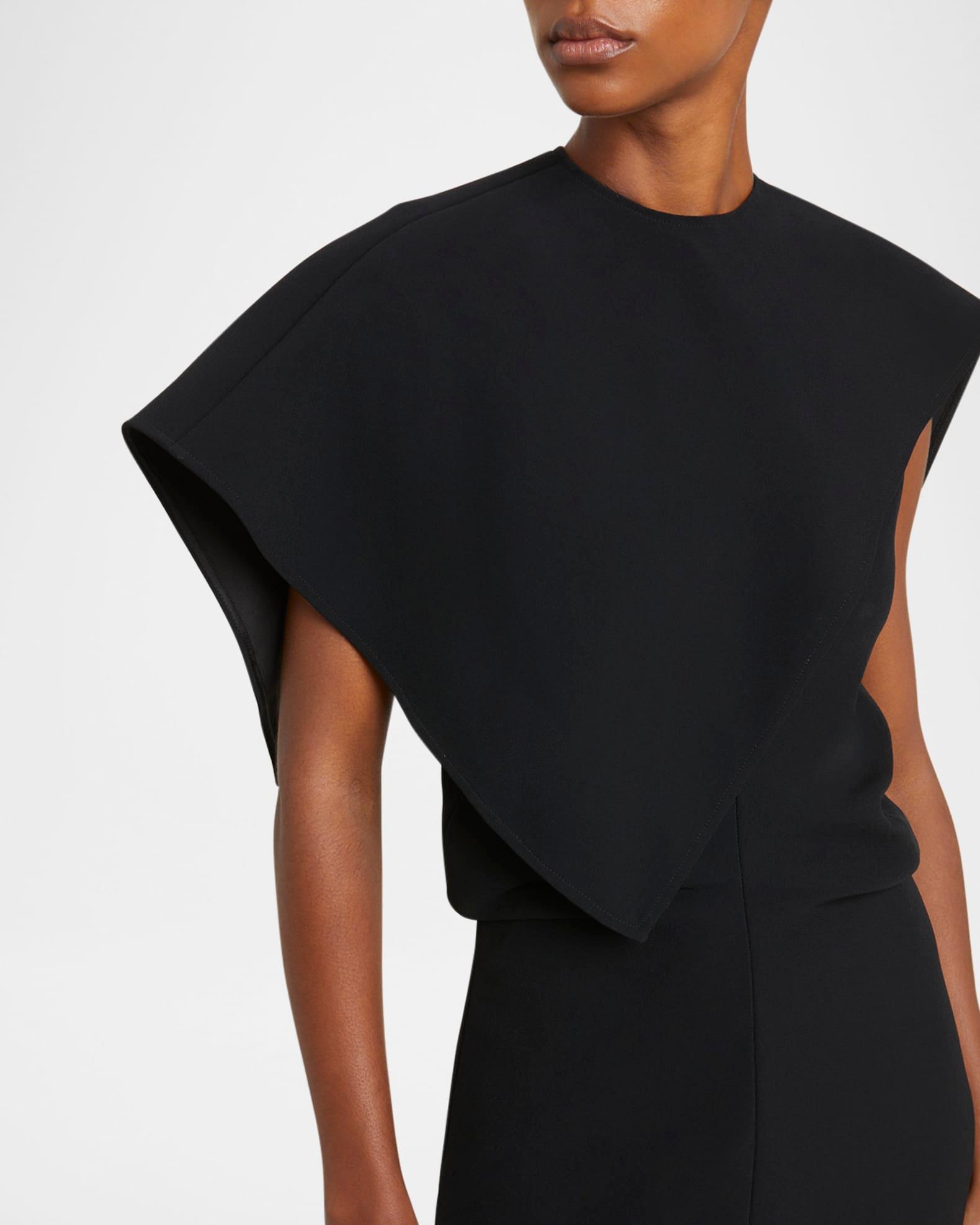 Selene Cape Bi-Stretch Suiting Maxi Dress Product Image