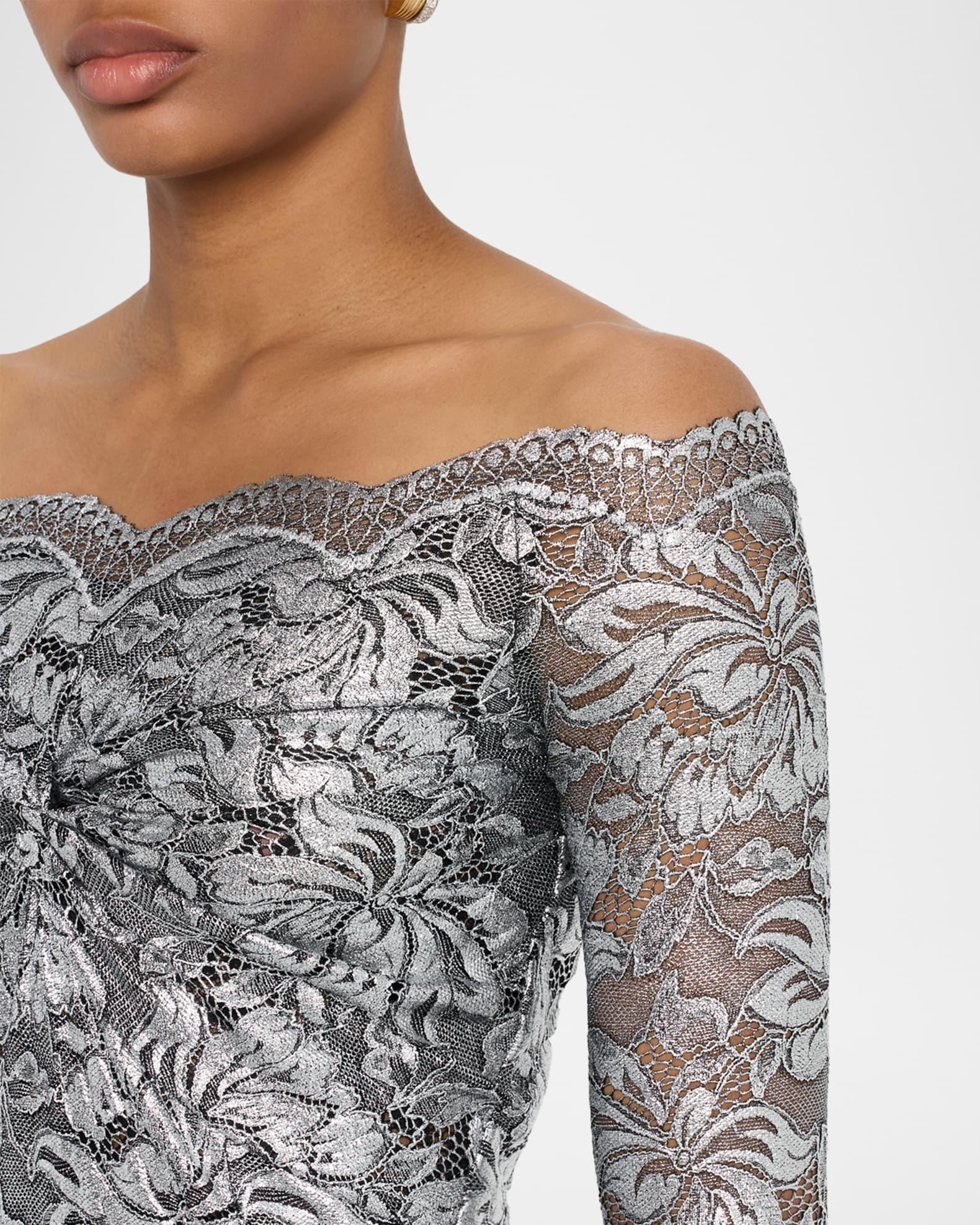 Off-The-Shoulder Lace Midi Dress Product Image