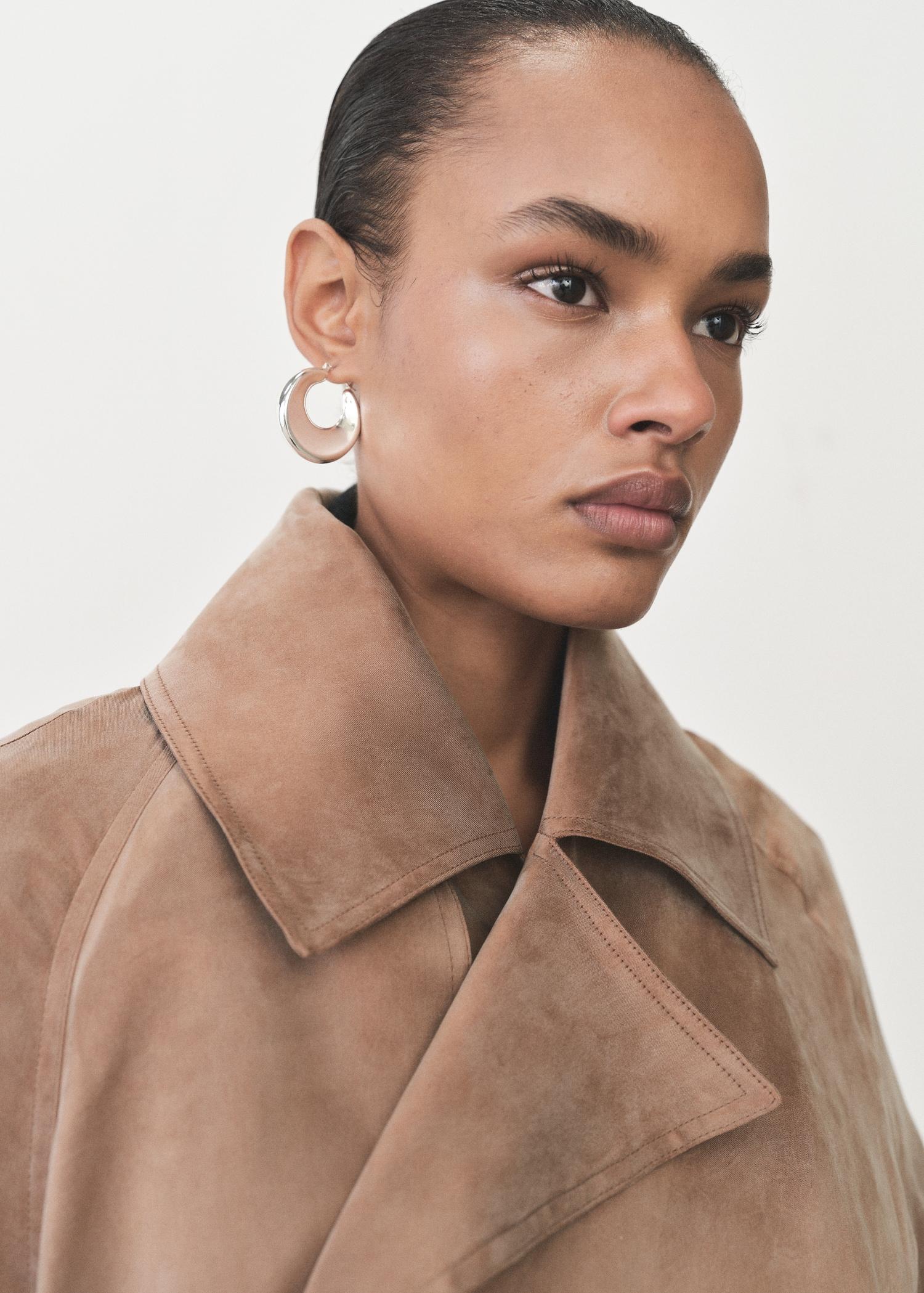 Belt lyocell trench - Women | MANGO USA Product Image