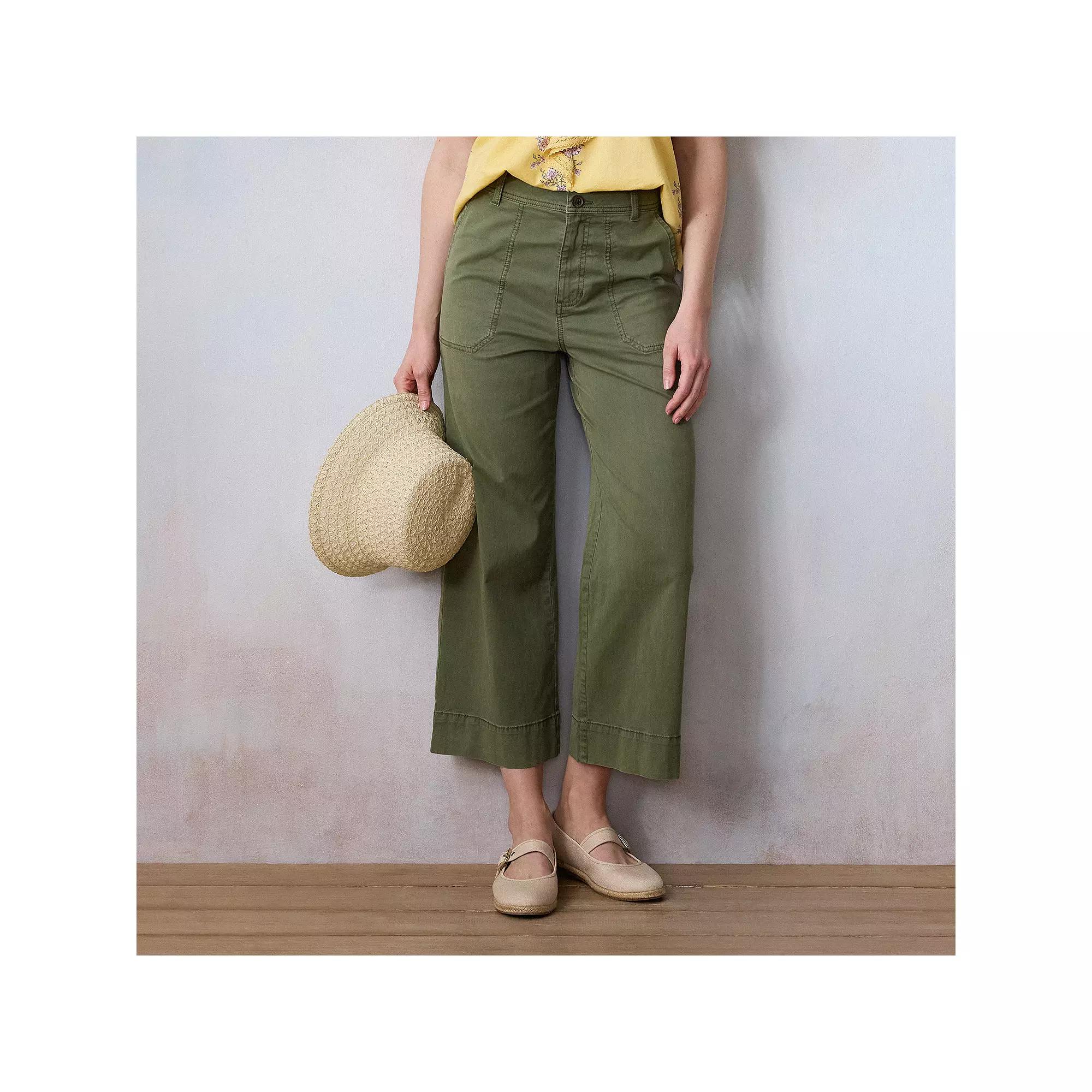 Women's LC Lauren Conrad Wildflower Utility Wide Leg Pants, Size: 4, Addison Green Product Image