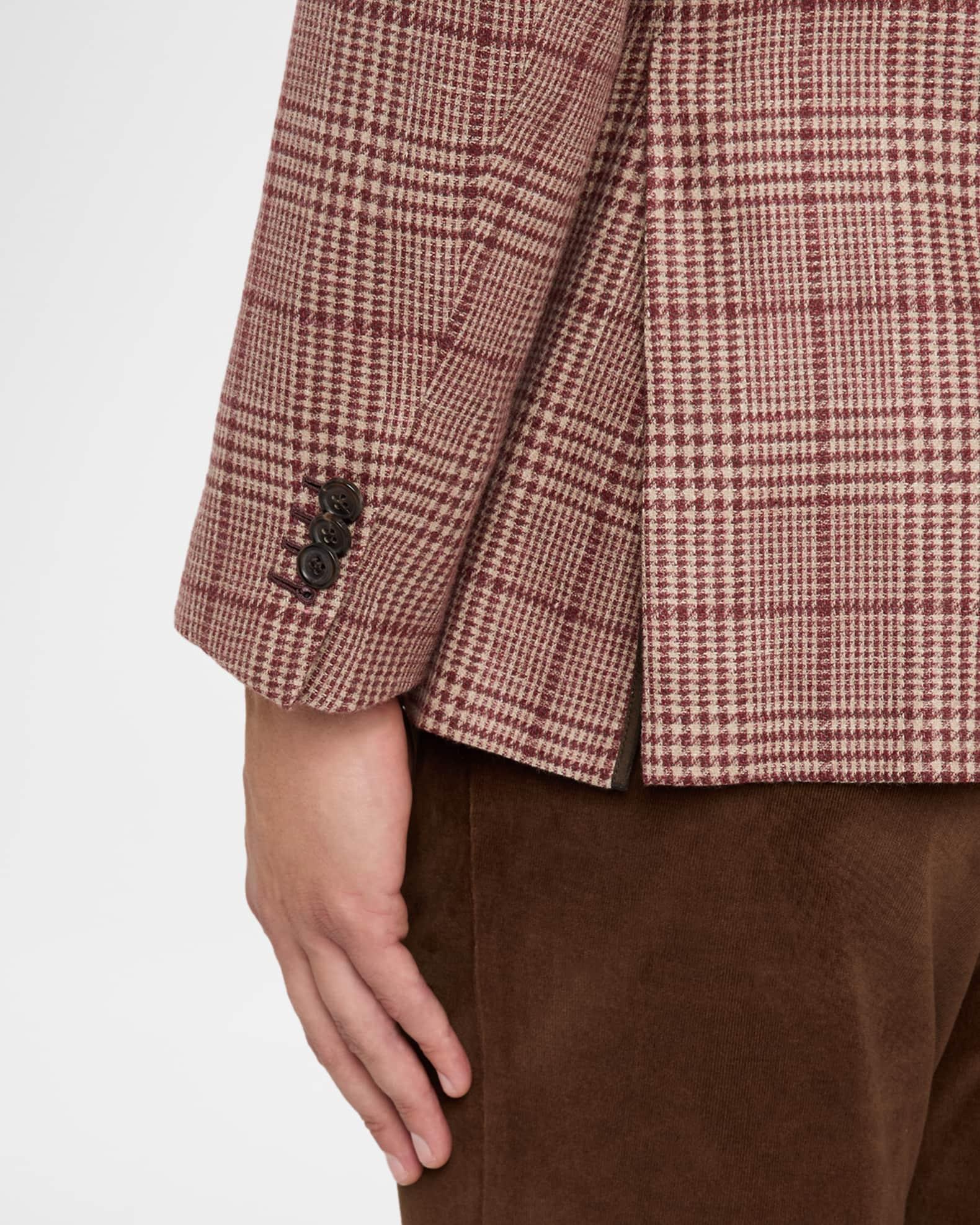 Men's Cashmere Blend Rust Plaid Sport Coat Product Image