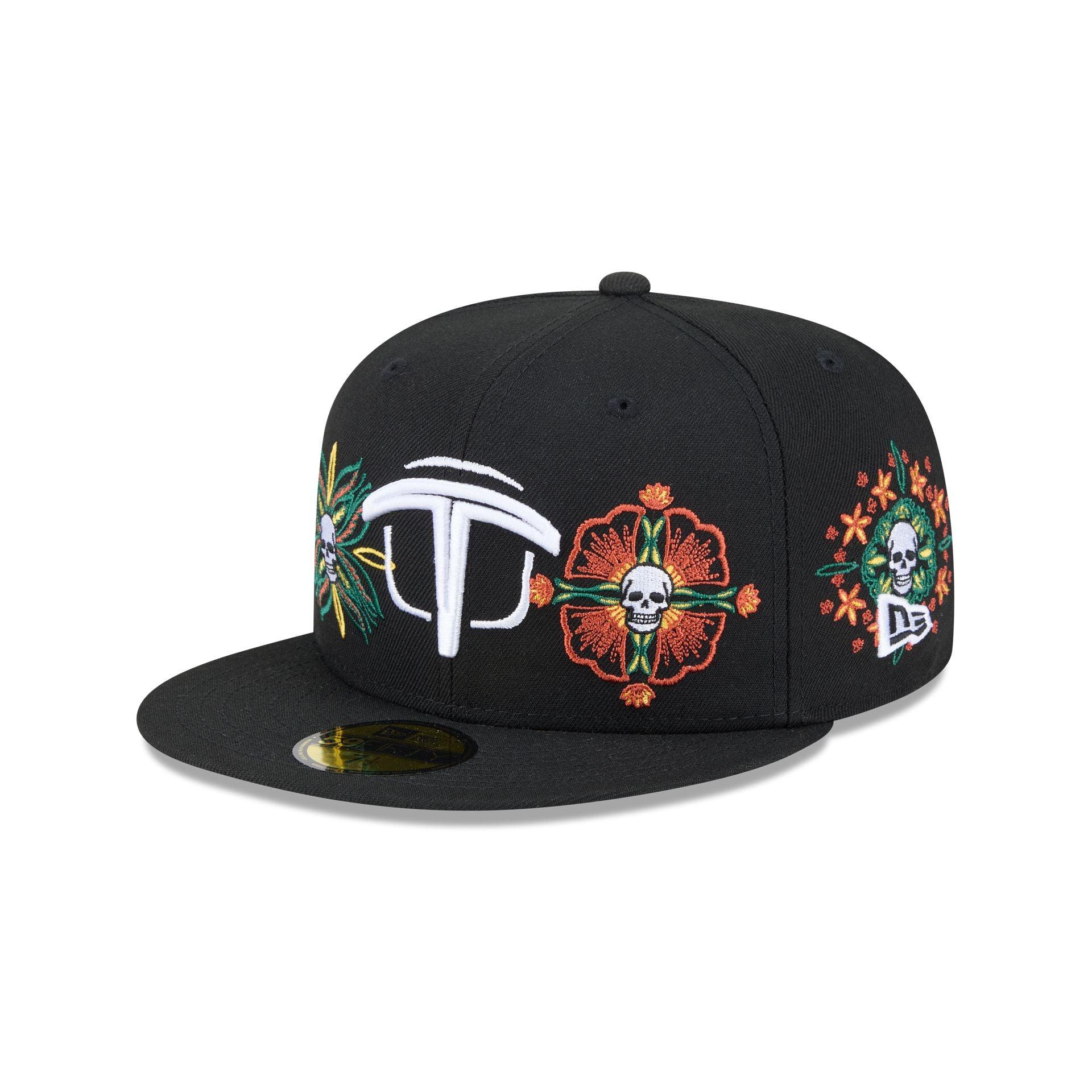 Olmecas de Tabasco Day of the Dead Skull & Flowers 59FIFTY Fitted Hat Male Product Image