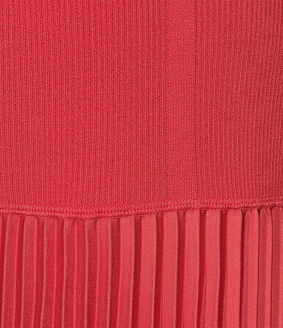 BOSS by Hugo Boss Fadridi Knit Crew Neck Short Sleeve Pleated Midi Dress Product Image