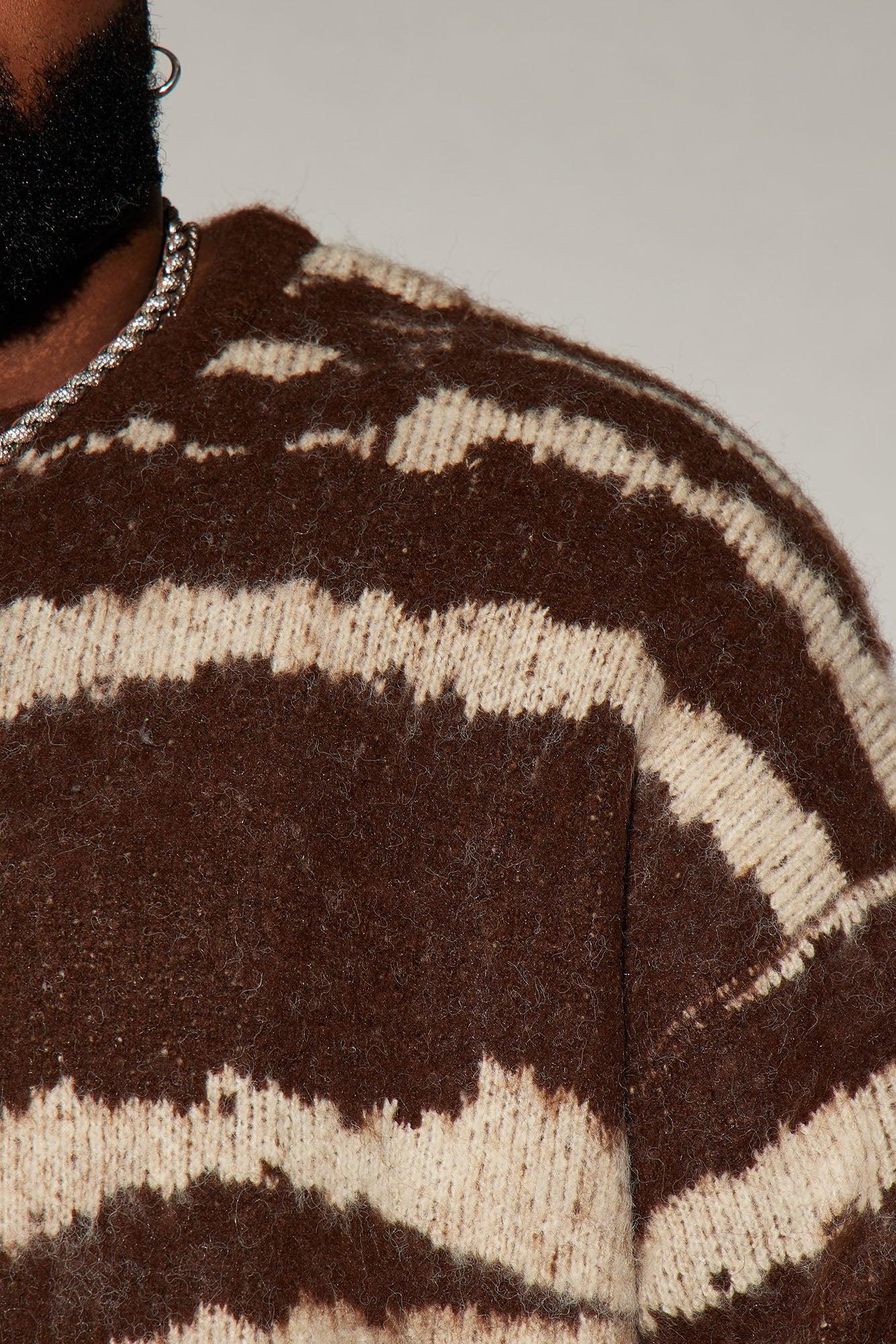 In The Game Crewneck Sweater - Brown/combo Product Image