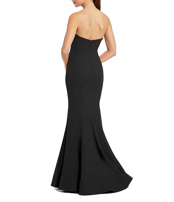 Mac Duggal Crepe Strapless 3D Flower Pattern Mermaid Gown Product Image