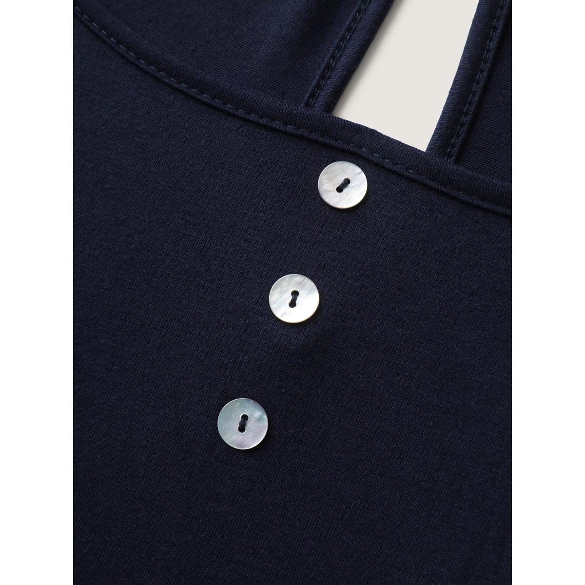 Plus Size Indigo Boho Striped Shirred Contrast Jumpsuit Women Boho Short sleeve U-neck Vacation Loose Jumpsuits BloomChic 14-16/1X Product Image