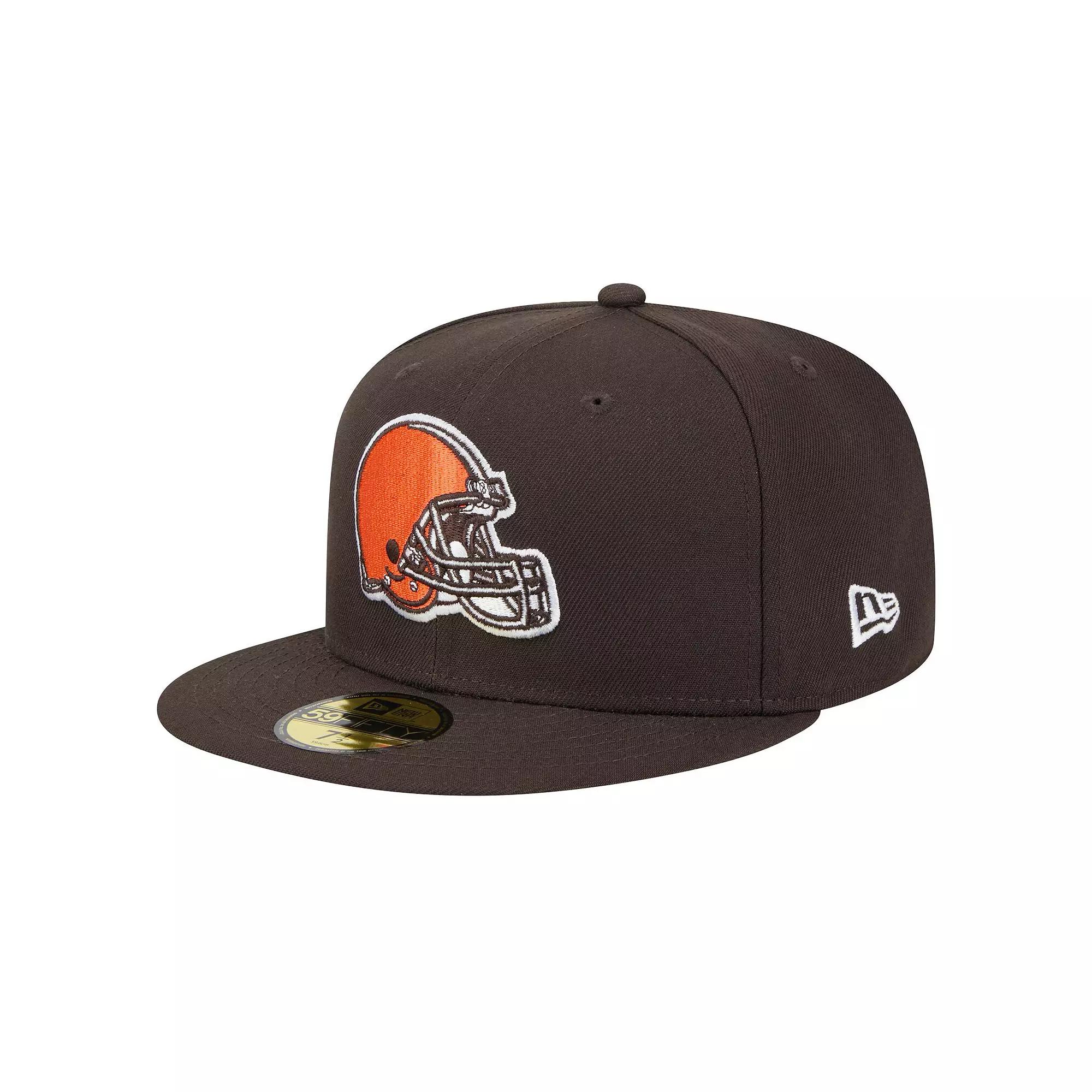 Men's New Era Brown Cleveland Browns Main 59FIFTY Fitted Hat,  Product Image