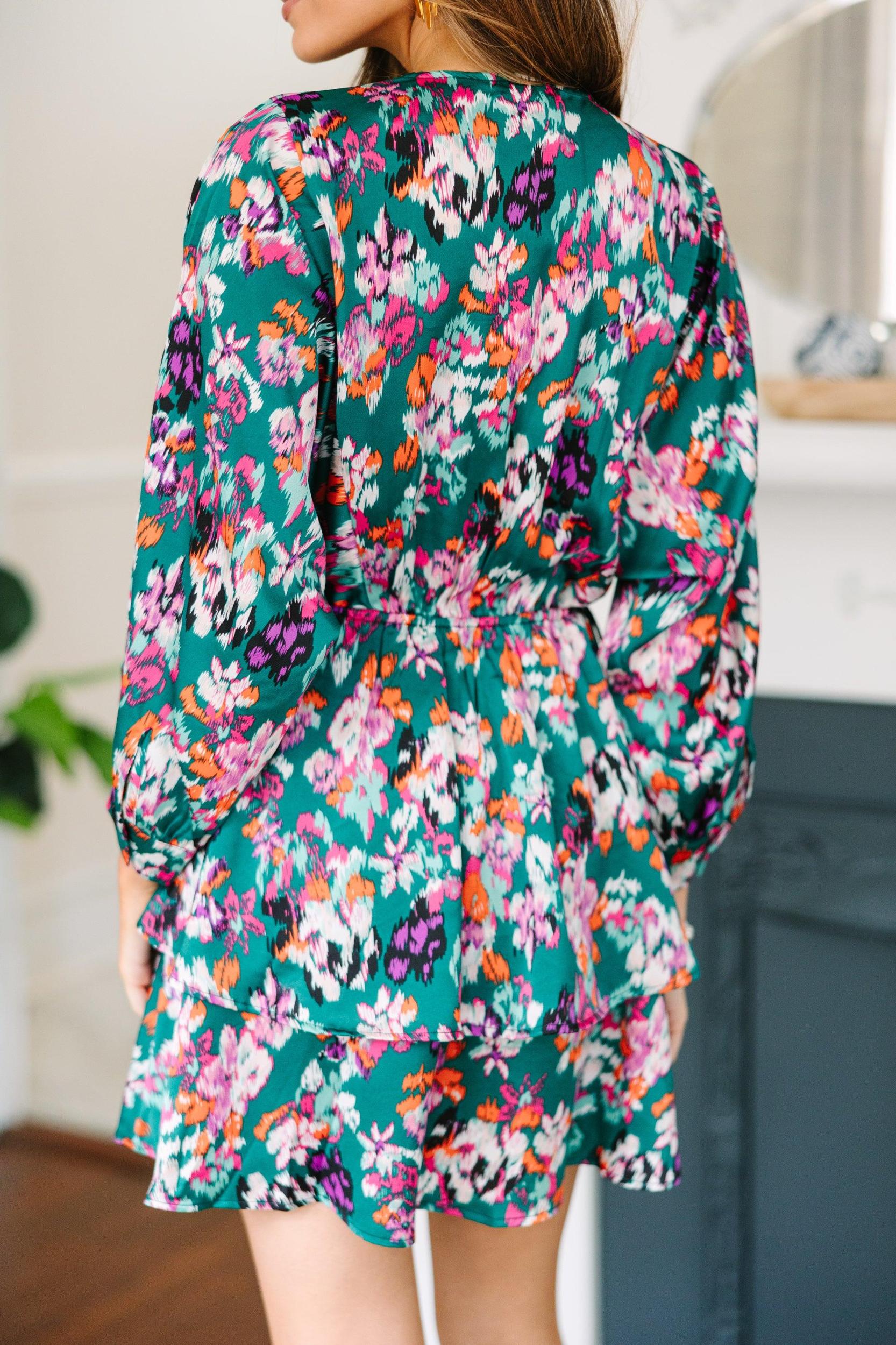 Mention You By Name Teal Green Abstract Dress Female Product Image