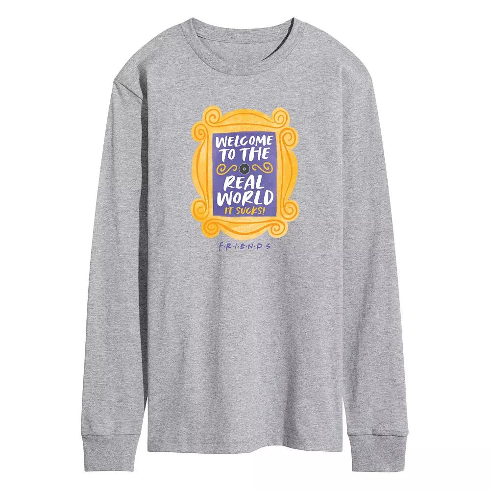Men's Friends Welcome To The Real World Long Sleeve Graphic Tee,  Product Image