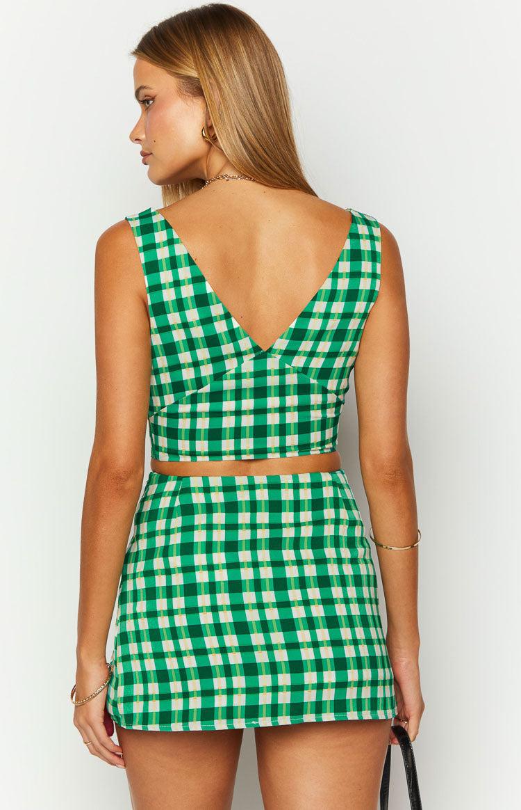 Miranda Green Check Mini Skirt Product Image