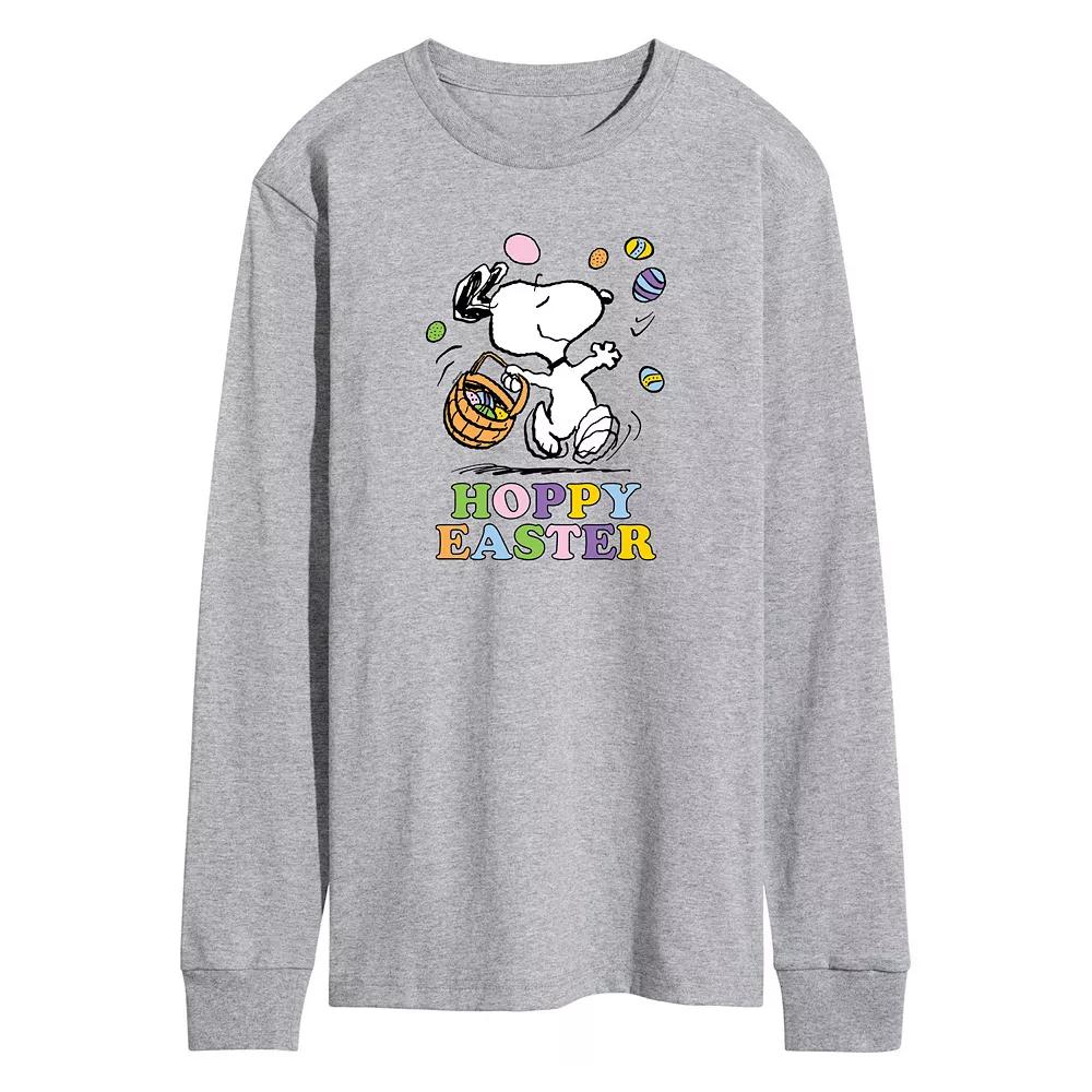 Men's Peanuts Hoppy Easter Long Sleeve Graphic Tee,  Product Image