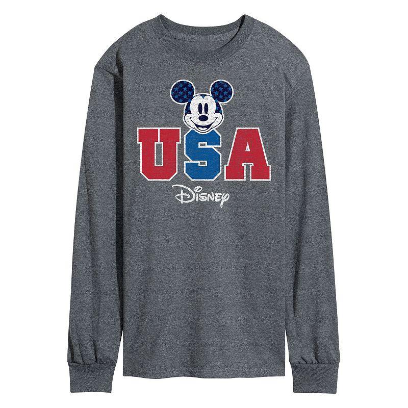 Disney's Mickey Mouse Men's USA Long Sleeve Graphic Tee,  Product Image