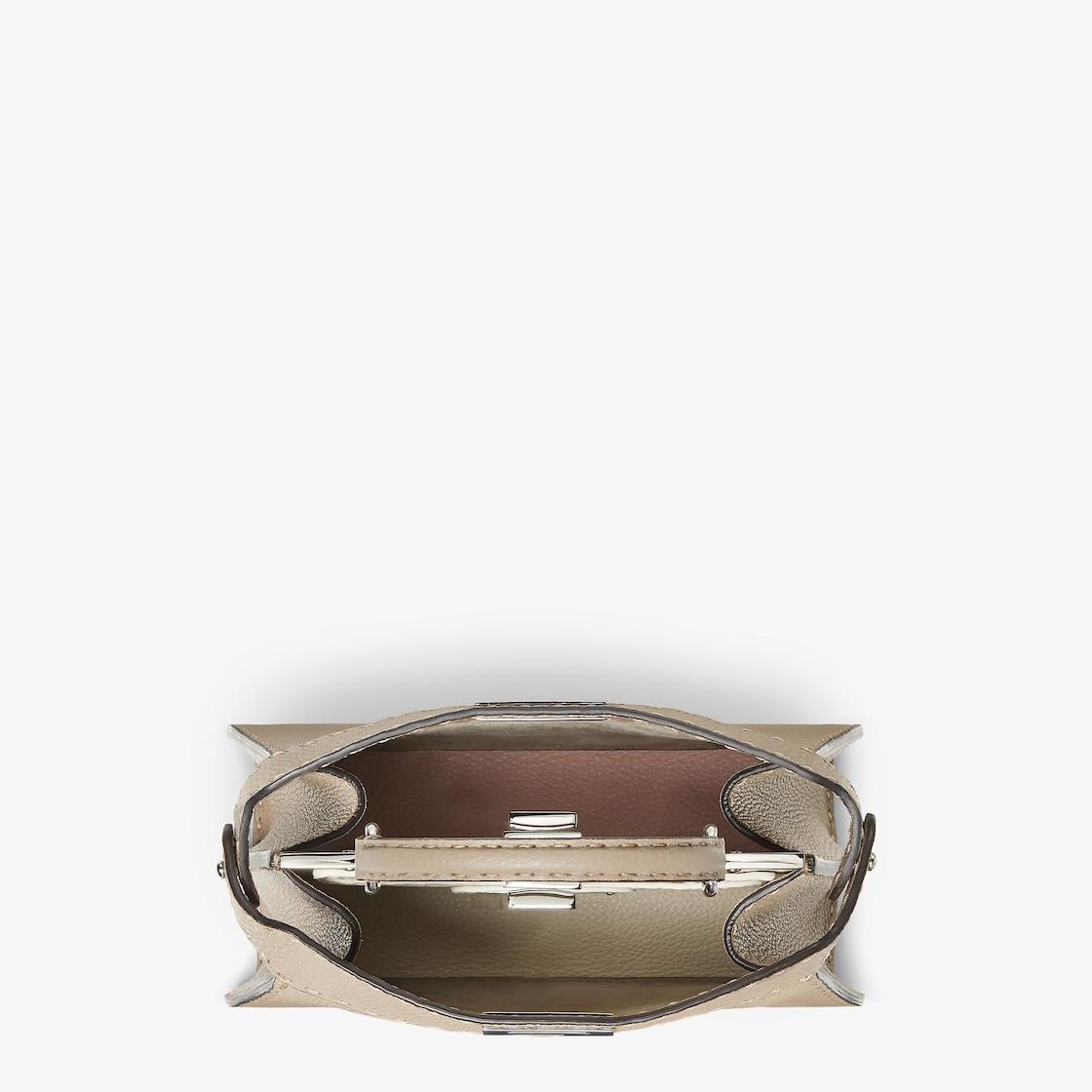 Peekaboo ISeeU SmallDove gray Selleria bag with 1254 hand-sewn topstitches Product Image