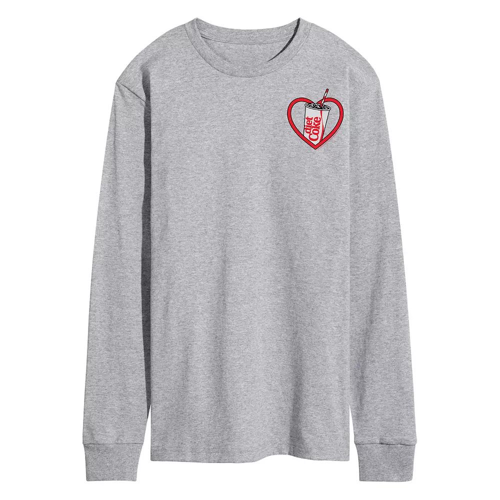 Men's Diet Coke Heart Long Sleeve Graphic Tee,  Product Image