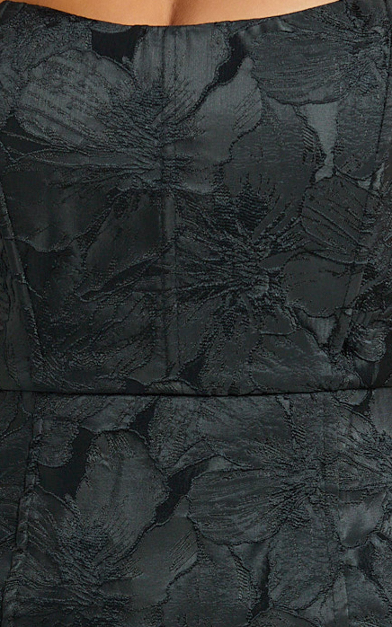 Brailey Mini Dress - Strapless Dress in Black Jacquard Product Image