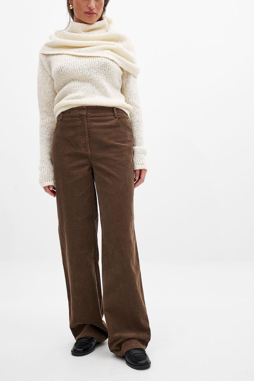 Corduroy High Waist Trousers Product Image