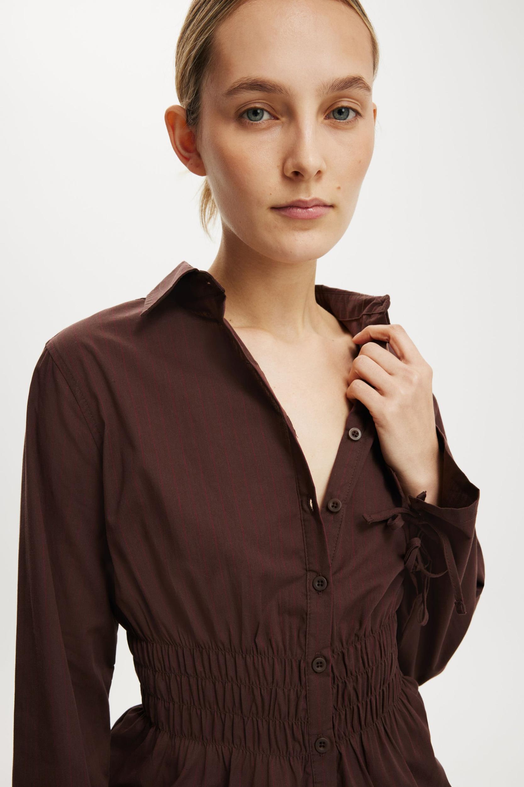 Gathered Long Sleeve Shirt Product Image