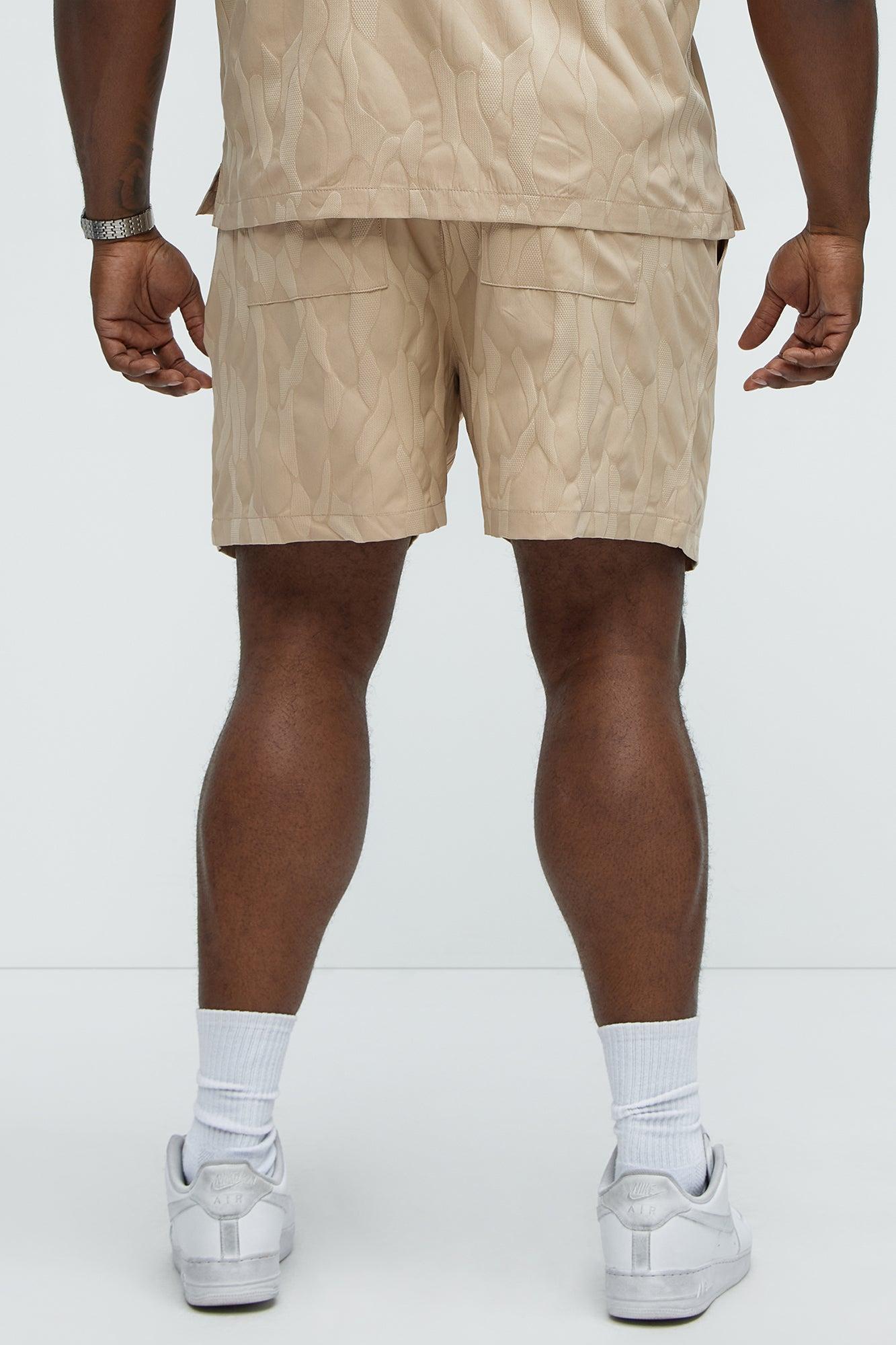 Paving Stone Jacquard Shorts - Tan Product Image
