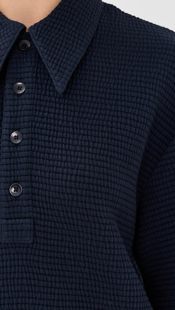 Tibi Quilted Waffle Polo Tunic Top | Shopbop Product Image