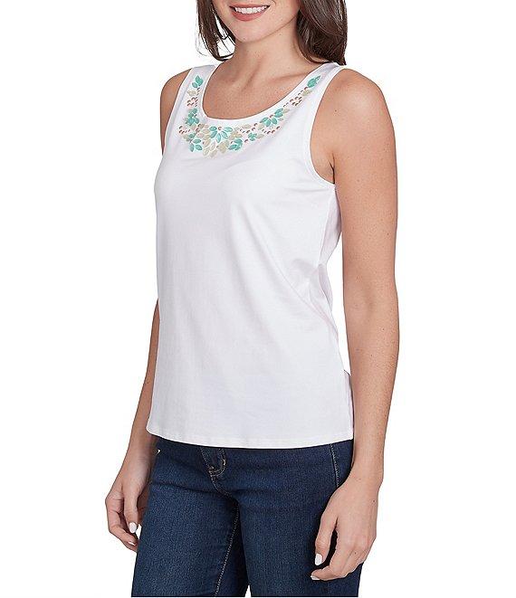 Ruby Rd. Embellished Scoop Neck Sleeveless Tank Top Product Image
