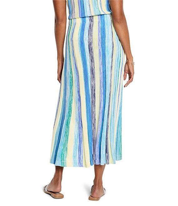 NIC + ZOE Coast Crush Stripe Knit Fit-And-Flare Coordinating Skirt Product Image