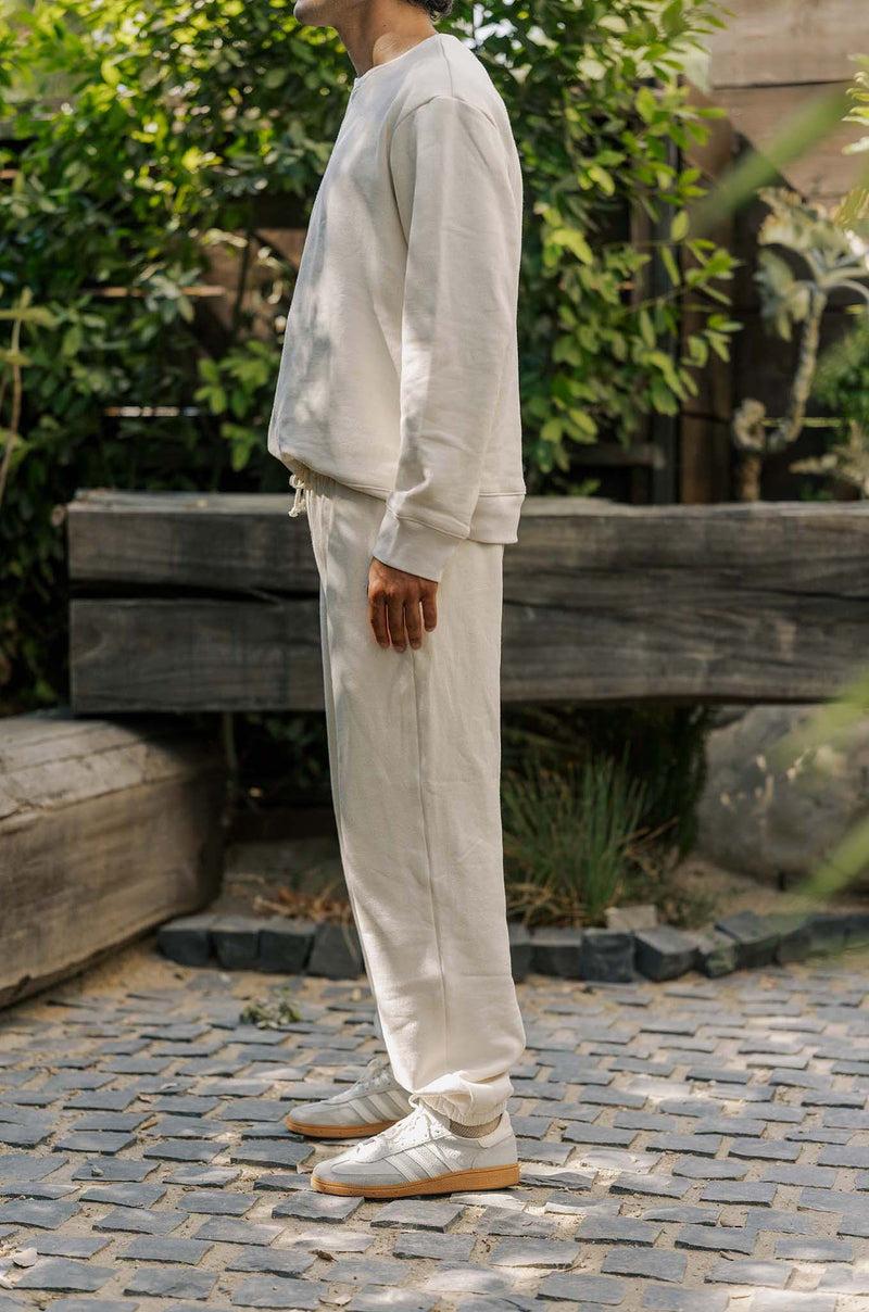 Men's Organic Heavyweight Fleece Sweatpants in Natural Product Image