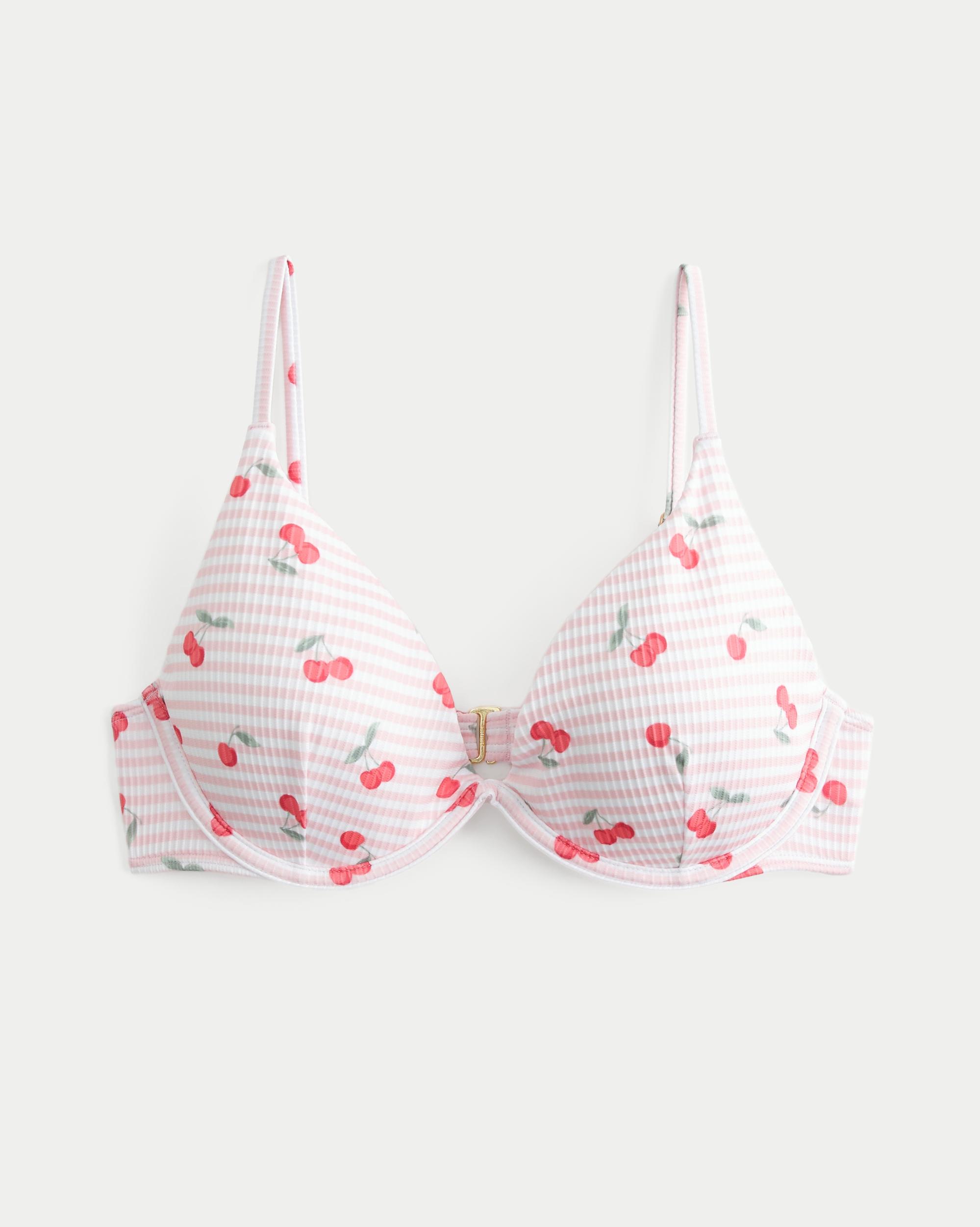 Ribbed Plunge Underwire Bikini Top Product Image