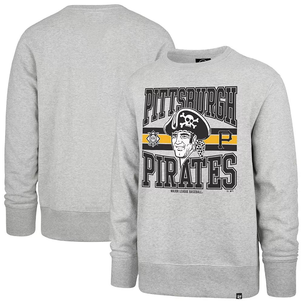 Men's '47  Gray Pittsburgh Pirates Letters Headline Pullover Sweatshirt, Size: XL, Grey Product Image