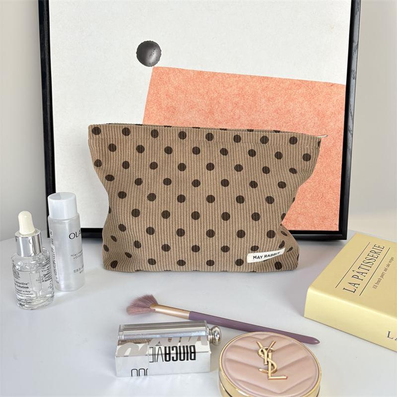 Dotted Corduroy Makeup Pouch Product Image