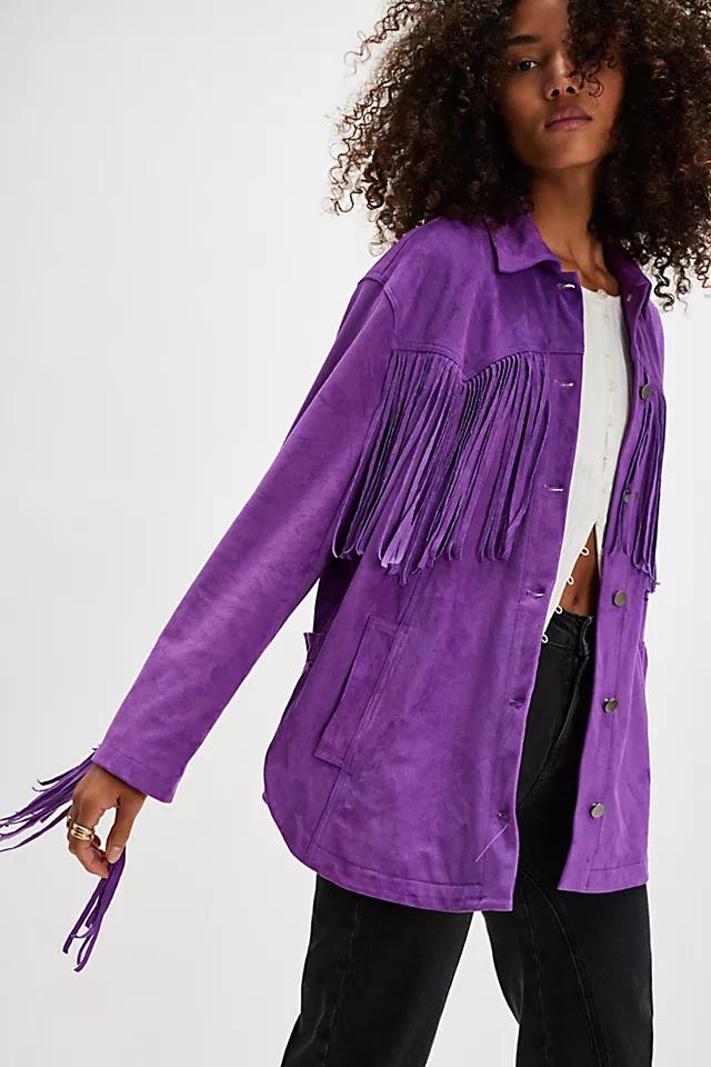 We The Free Fringe Out Vegan Suede Jacket Product Image
