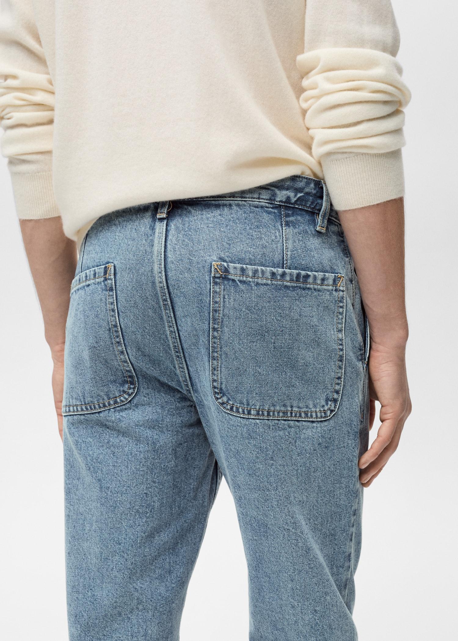 Worn effect straight fit jeans - Men | MANGO USA Product Image