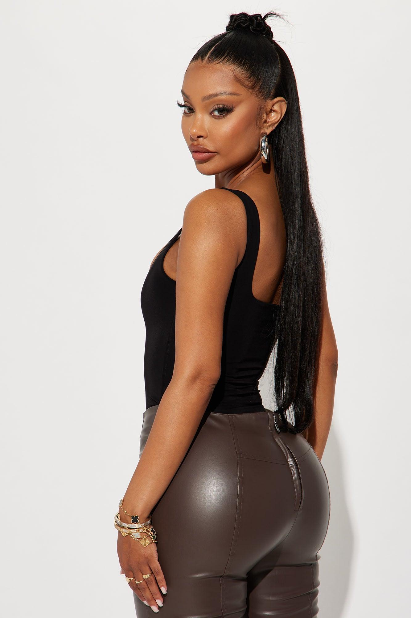 Back To Basic Double Lined Bodysuit - Black Product Image