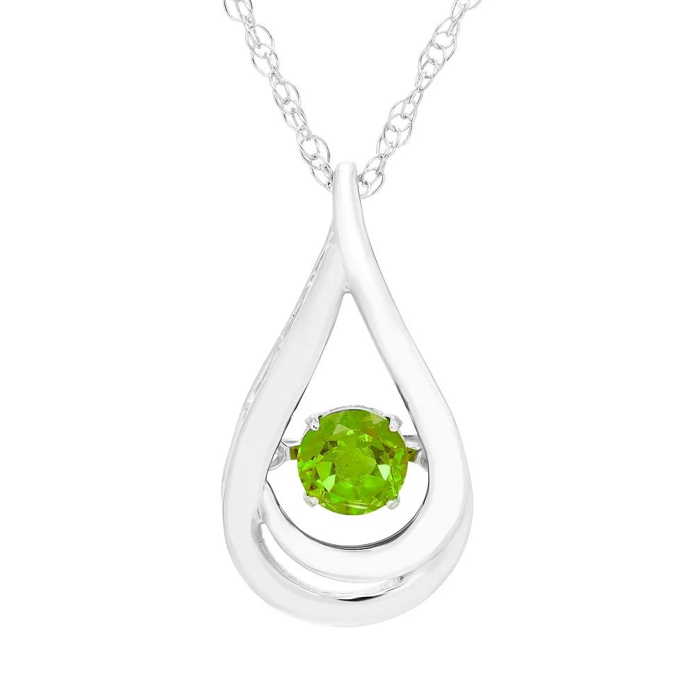 Boston Bay Diamonds Brilliance in Motion Sterling Silver Peridot Teardrop Pendant Necklace, Women's, Size: 18" Product Image