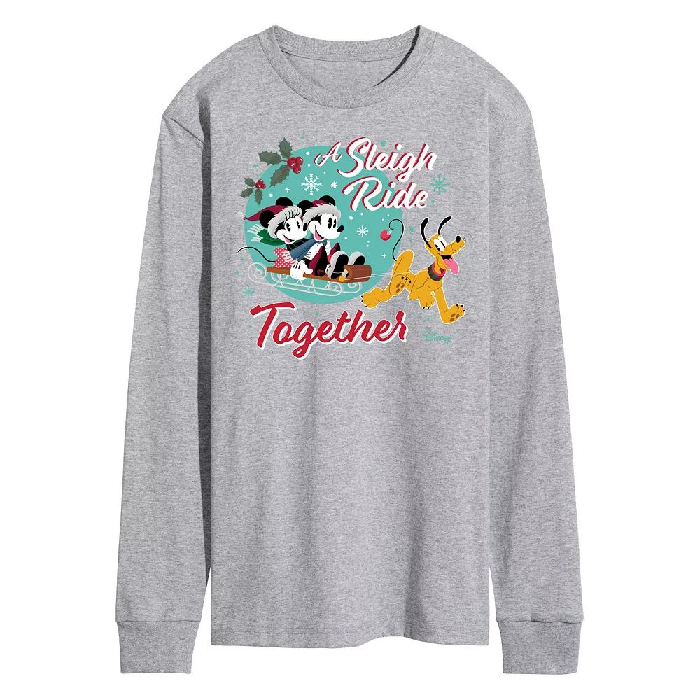Disney's Mickey & Minnie Mouse Men's Sleigh Ride Together Long Sleeved Graphic Tee,  Product Image
