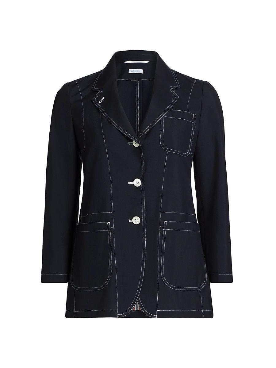 Womens Elongated Patch Pocket Jacket Product Image