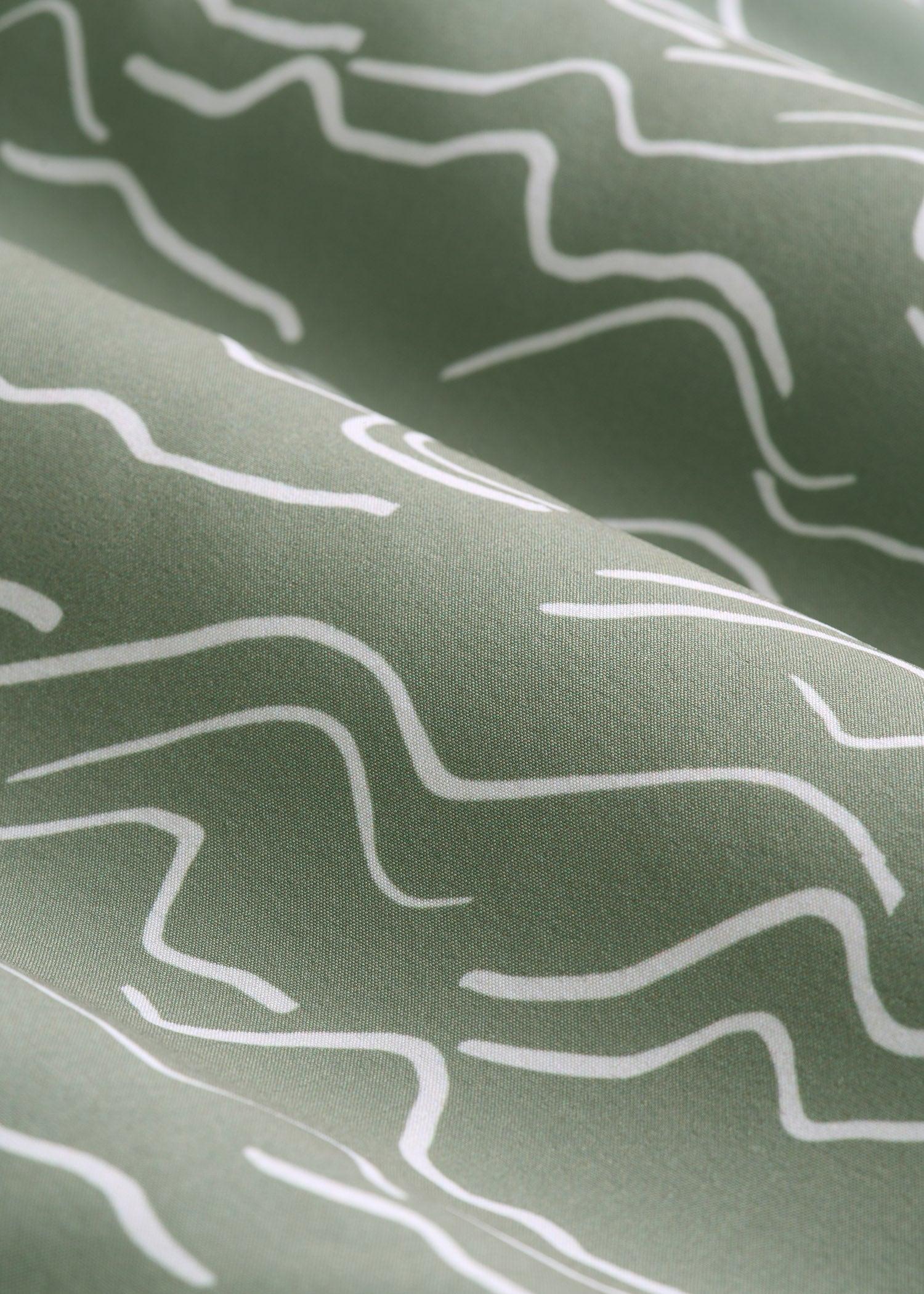 Hi-Tide Scallop Board Shorts for Tall Men in Green Current Product Image