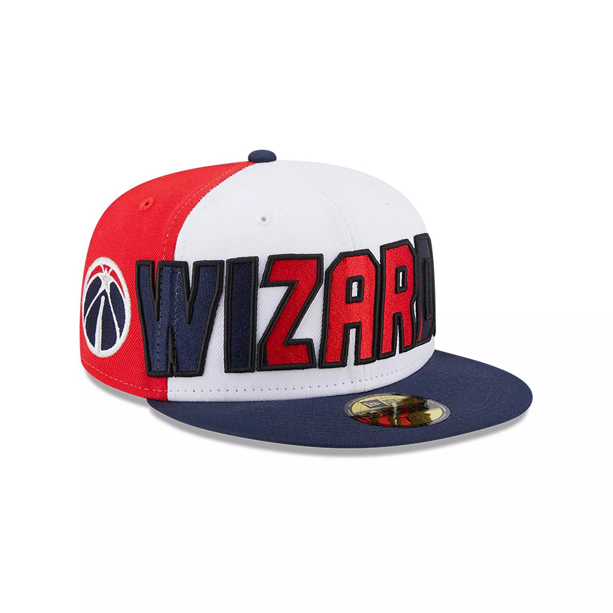 Men's New Era  White/Navy Washington Wizards Back Half 9FIFTY Fitted Hat, Size: 7, Wiz White Product Image