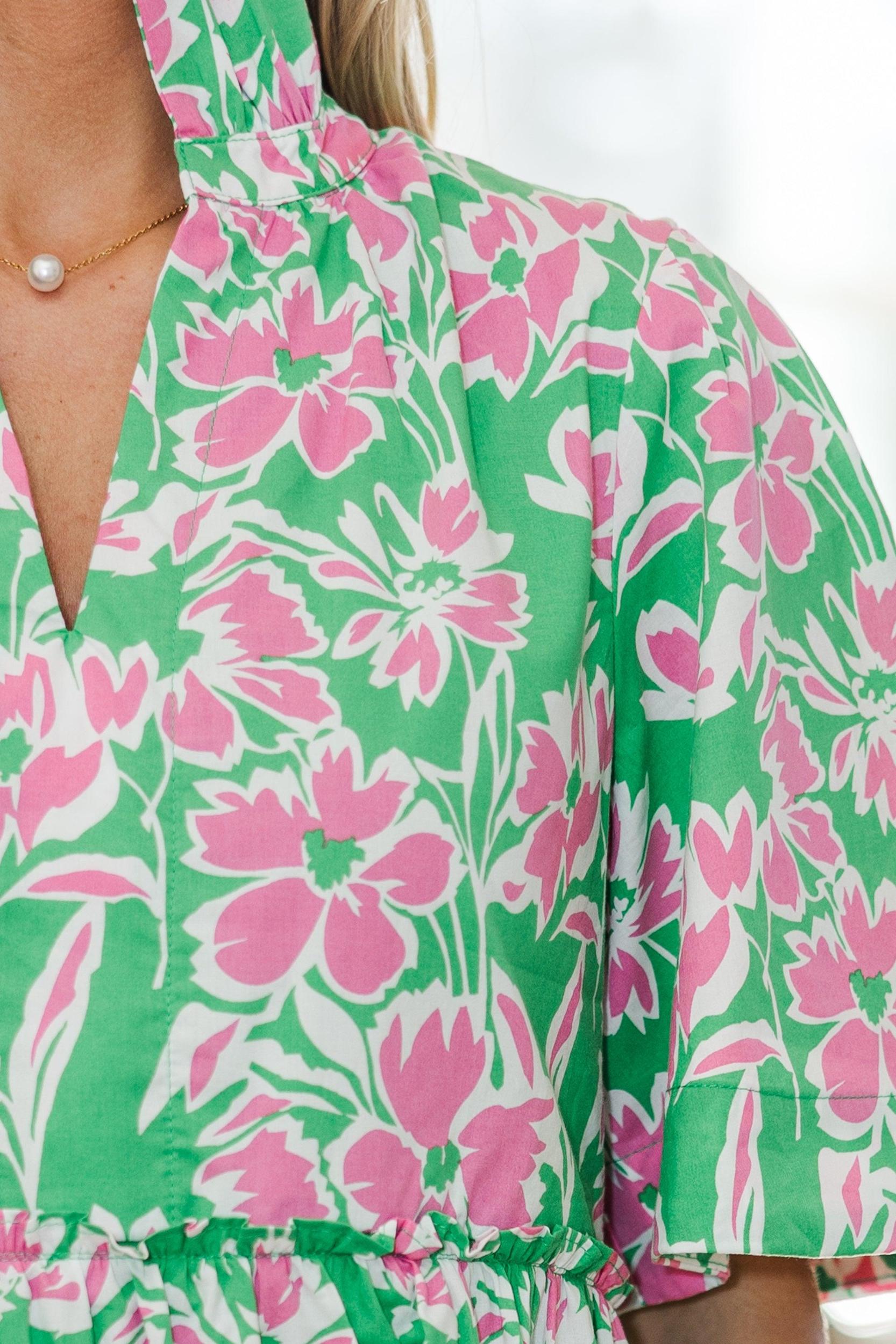 NURSING COLLECTION: Feeling Your Best Green Floral Dress Female Product Image