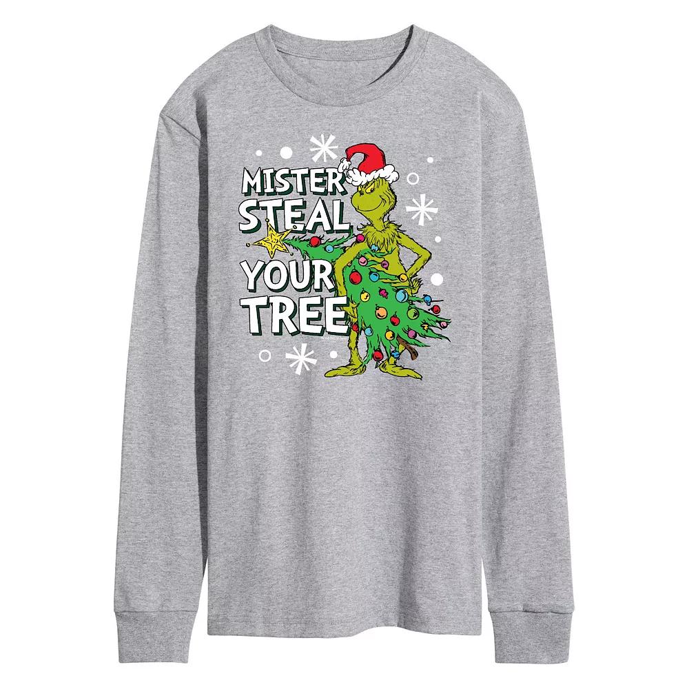 Men's Dr. Seuss Grinch Mister Steal Your Tree Long Sleeve Tee,  Product Image