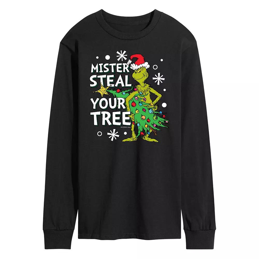 Men's Dr. Seuss Grinch Mister Steal Your Tree Long Sleeve Tee,  Product Image
